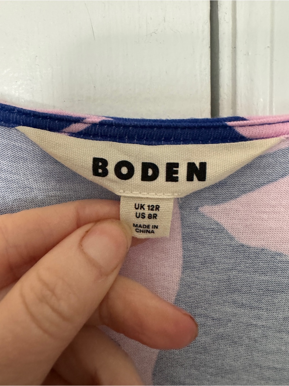 Boden Vanessa jersey Floral V-Neck Maxi Dress - Pink on Navy - Picture 5 of 9